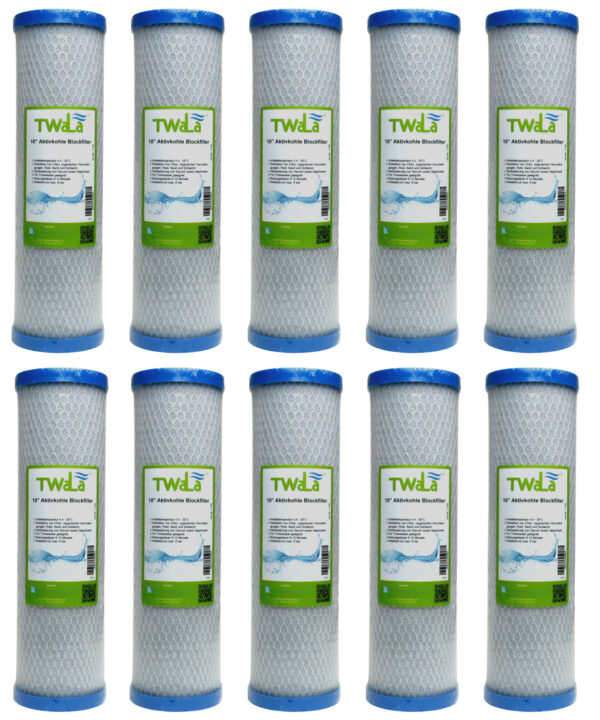 10x TWaLa 10mikron Aktivkohleblock Trinkwasserfilter 10Zoll Wasserfilter