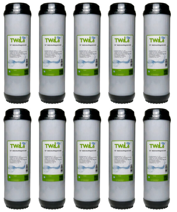 TWaLa Aktivkohlegranulat Wasserfilter 10 Zoll 10 Stück