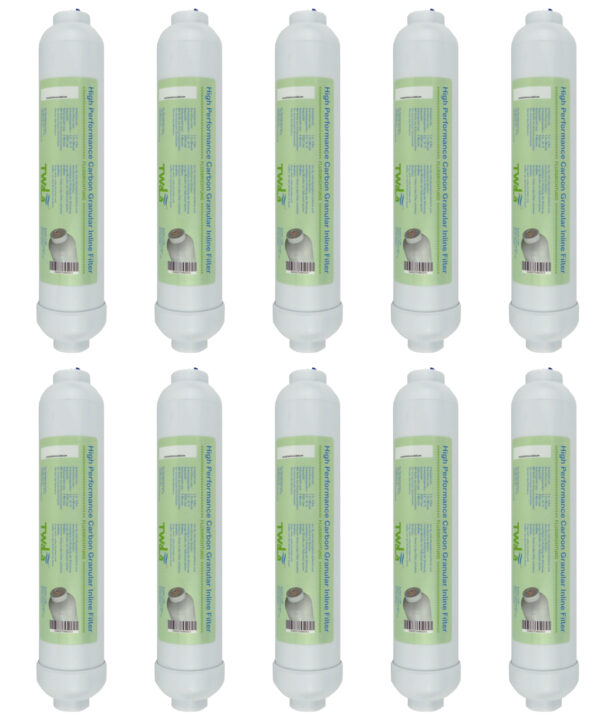 TWaLa Carbon Granular Inline Nachfilter für Umkehrosmose / Kühlschrankfilter 10 Stück