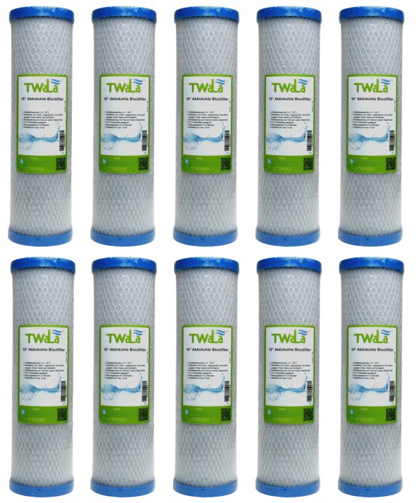 Set 10x Aktivkohleblock Trinkwasser Filter 10" Wasserfilter für Umkehrosmose