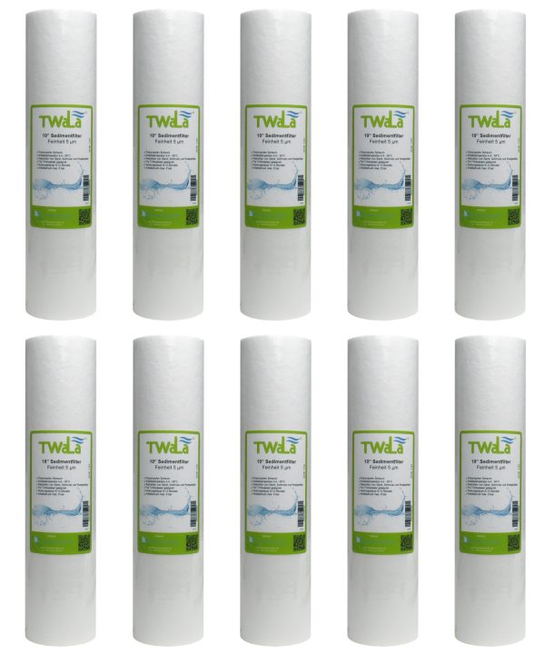 Set 10x Sedimentfilter 5µm Vorfilter Grobfilter 10" Wasserfilter für Umkehrosmose